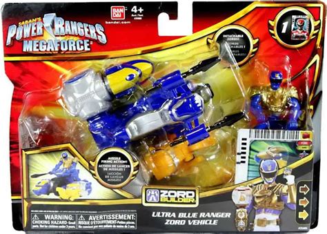 Power Rangers Megaforce Zord Builder Ultra Blue Ranger Zord Vehicle Action Figure Set Bandai ...