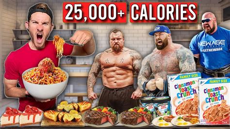 Eating 2x The World's Strongest Man's Diet.. in ONE DAY! - YouTube