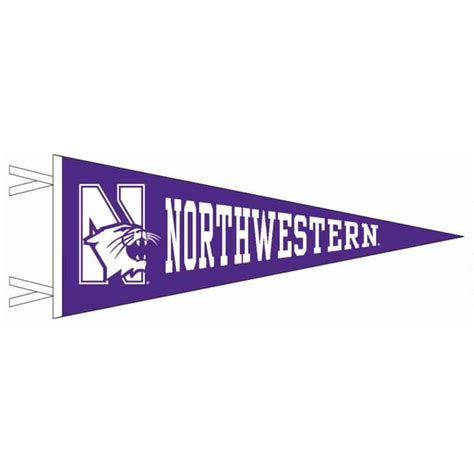 Northwestern Wildcats Wool Felt Pennant with the Mascot Design (9X24)