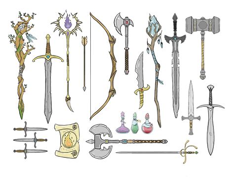 [OC] A small collection of weapons for custom item cards : r/DnD