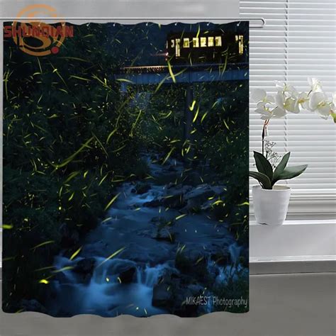 beautiful firefly light natural Shower Curtain Eco friendly Modern ...