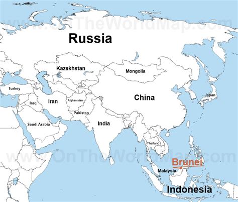 Brunei on the World Map | Brunei on the Asia Map