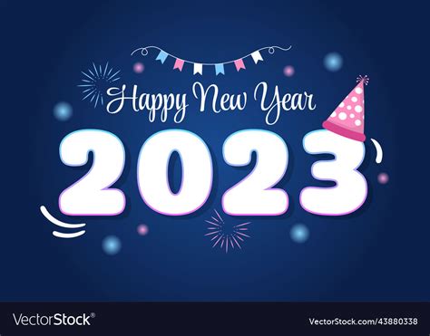 Happy new year 2023 celebration template hand Vector Image