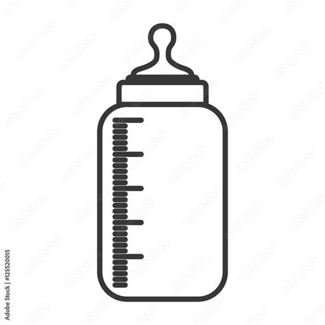 silhouette of baby bottle icon over white background. vector ...