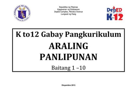 Araling Panlipunan K to 12 Curriculum Guide | PPT