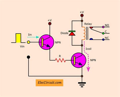 Relay Driver Circuit Using Transistor Bc547