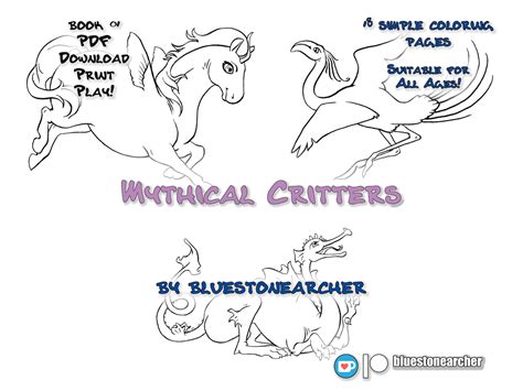 Mythical Critters Kid Friendly, Downloadable Pdf print at Home Simple ...