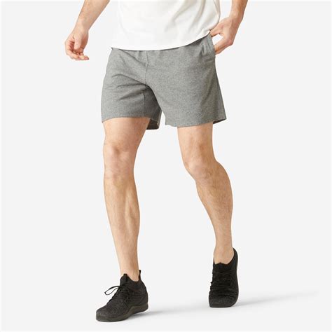 Mens Cotton Regular Fit Gym Shorts 100 - Grey