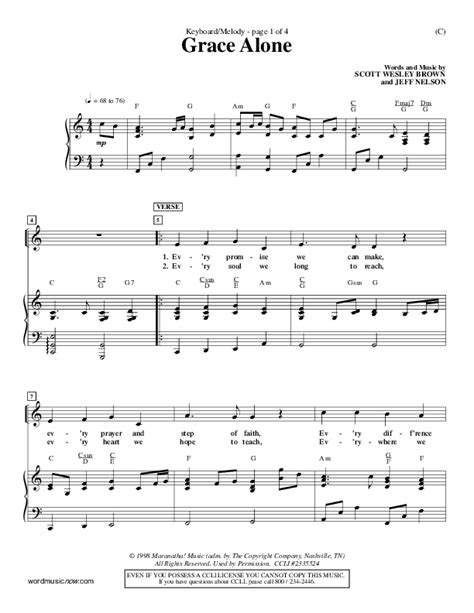 Grace Alone Sheet Music PDF (Jeff Nelson) - PraiseCharts