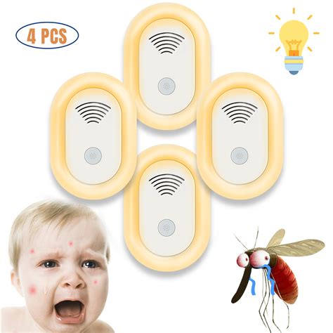 Ultrasonic Pest Repeller, 4 Packs, Electronic Indoor Pest Repellent ...