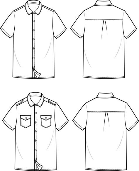 SHIRT FASHION FLAT SKETCH TEMPLATE | Flat sketches, Shirt drawing ...