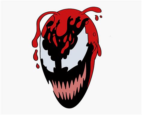 How To Draw Carnage From Spider-man - Draw Carnage Face Step By Step, HD Png Download ...