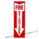 (10 Pack) 4" x 18" Flat Rigid Plastic Arrow Fire Extinguisher Sign