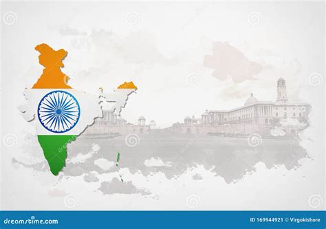 INDIA MAP with NATIONAL EMBLEM BACKGROUND for INDEPENDENCE DAY and ...