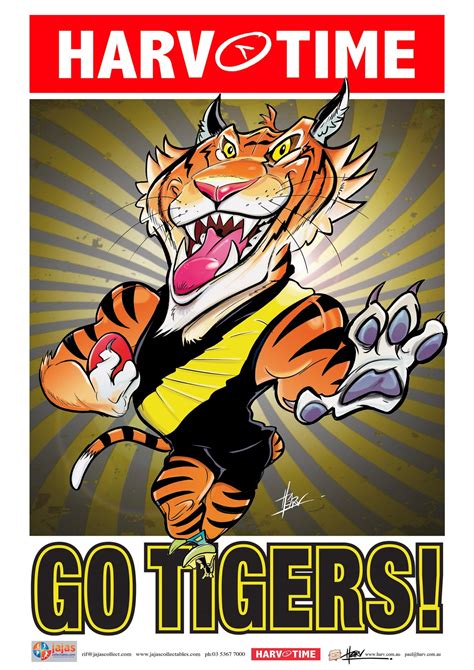 Richmond Tigers Mascot Print, Harv Time Poster (2021) — Ja Ja's ...