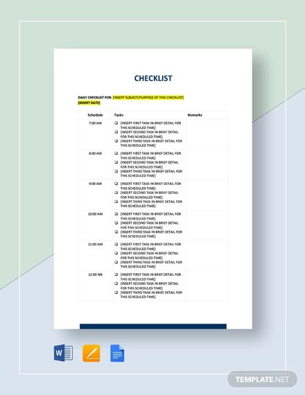 Checklist Examples - 48+ Templates in PDF | Google Docs | Pages | DOC | Excel | Examples