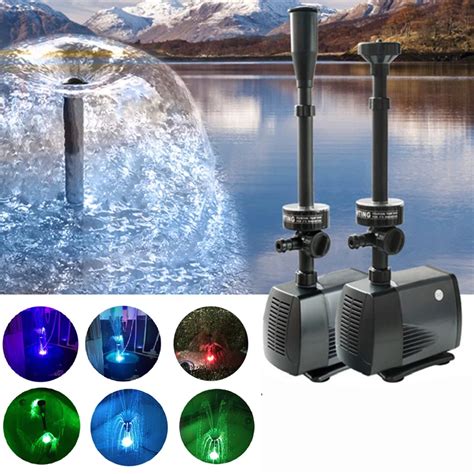 40/50/75/85W Fish Pond Aquarium Water Pump With LED Submersible Fountain Pump for Garden ...