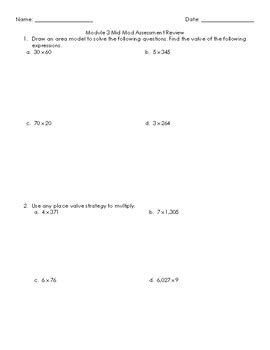 Grade 4 Module 3 Mid Module Review (Multi-digit Multiplication & Division)