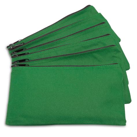 DALIX Zipper Bank Deposit Money Bags Cash Coin Pouch 6 PACK in Dark Green - Walmart.com ...