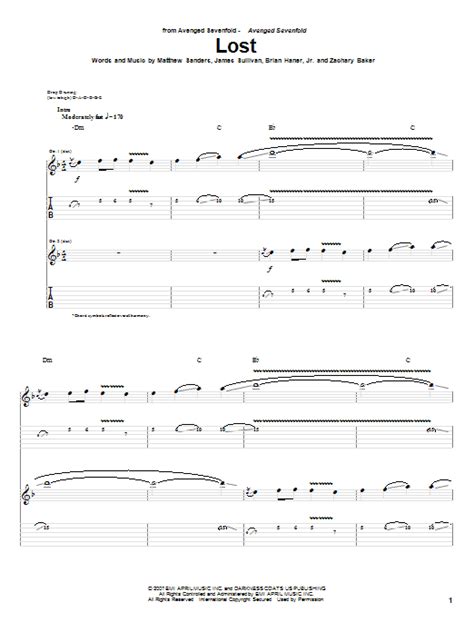 Lost by Avenged Sevenfold - Guitar Tab - Guitar Instructor