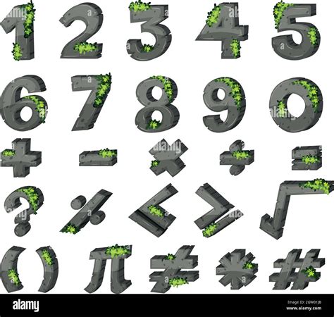 Font design for numbers and signs Stock Vector Image & Art - Alamy