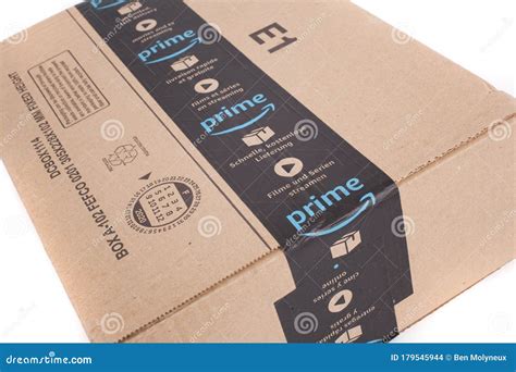 A Close Up of an Amazon Prime Box Editorial Stock Image - Image of ...