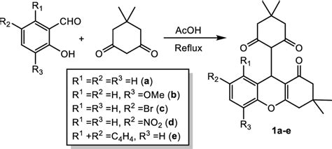 Synthesis of xanthenes 1 as starting compounds for coupling reaction ...