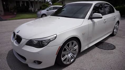 2010 BMW e60 550i M Sport 19's Alpine White Low Miles Clean Southern Car for sale - YouTube