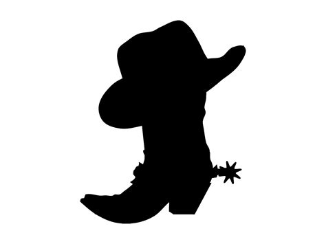 Cowboy Hat Boot Western Silhouette Cutting File Clipart | Etsy