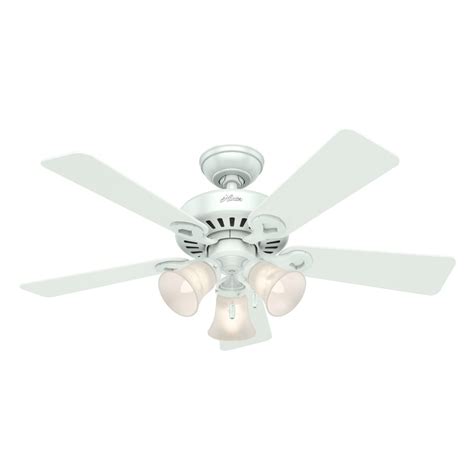 Hunter Ridgefield II 44-in White Indoor Ceiling Fan with Light Kit (5-blade) at Lowes.com