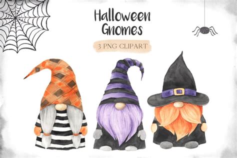 Watercolor Halloween Gnomes Clipart (2131045)