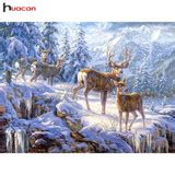 5D Diamond Painting Deer in the Snowy Mountains Kit