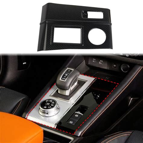 Fewshaw Carbon Fiber Central Control Gear Shift Panel Cover Trim Accessories For Mitsubishi ...