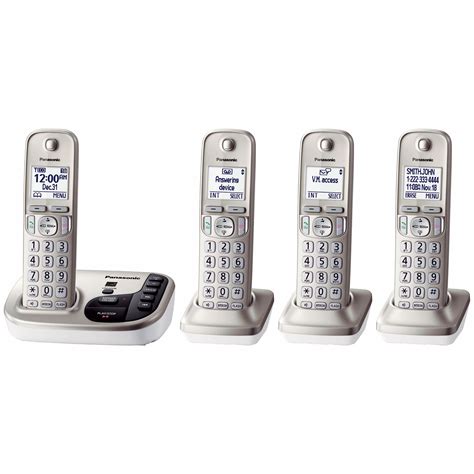 Panasonic 4-Handset Expandable Cordless Phone with Talking Caller ID ...