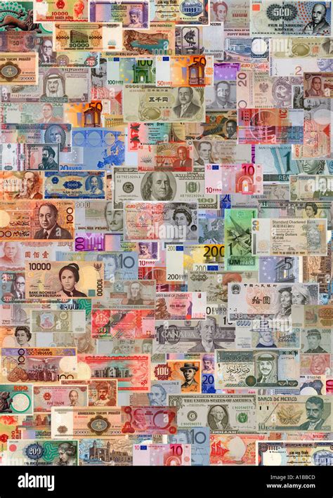 World Currency Bank Note Montage Stock Photo - Alamy