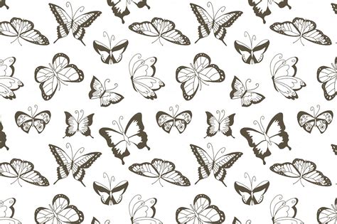 Seamless Butterfly Pattern - Vector | Pattern design drawing, Butterfly drawing, Butterfly pattern