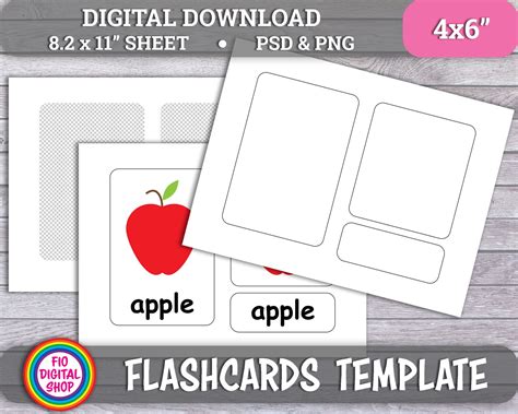 Flashcards Template, Editable Flashcards for Kids, Educational ...