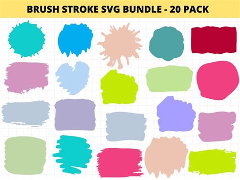 Brush Stroke Svg Bundle, Hand Drawn Background Clipart, Keychain Svg, Splatter Svg, Paint Brush ...