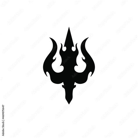 Trident Symbol Logo. Tribal Tattoo Design. Stencil Vector Illustration Stock Vector | Adobe Stock