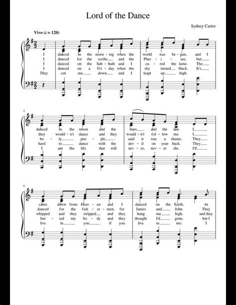 Lord of the Dance sheet music for Piano download free in PDF or MIDI