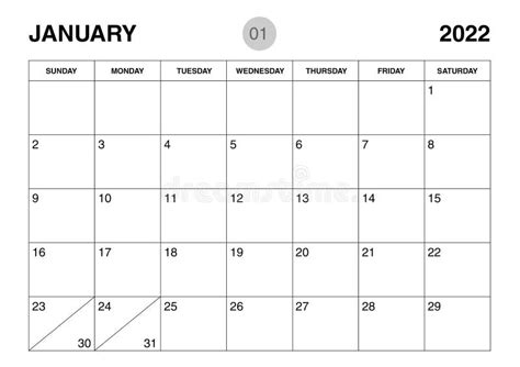 January 2022 Year Planner Template, Calendar 2022 Template, Monthly and ...