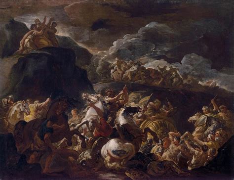 The Battle of Israel and Amalek Painting by Luca Giordano | Fine Art America