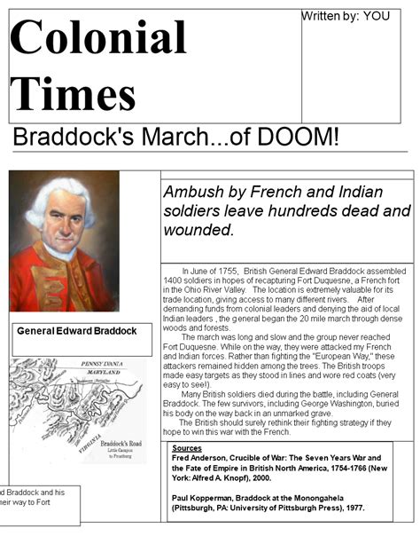 Colonial Newspaper | Templates at allbusinesstemplates.com