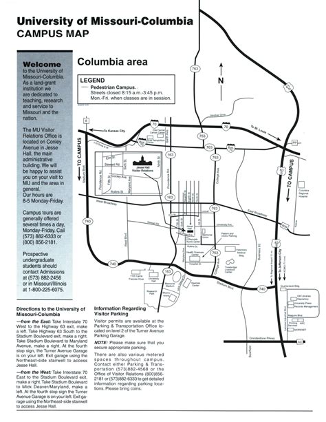 University of Missouri-Columbia CAMPUS MAP - DocsLib