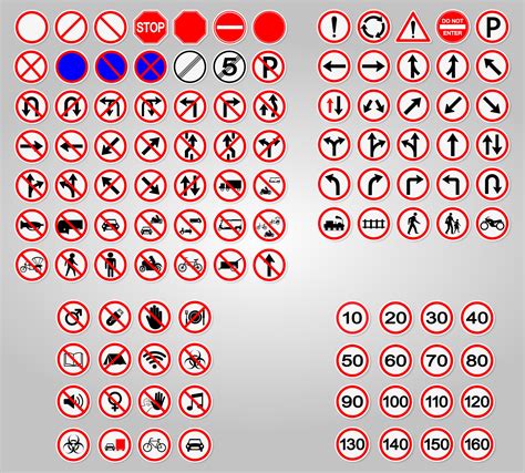 Set Traffic Signs Prohibition Warning Red circle Symbol Sign 2426523 ...