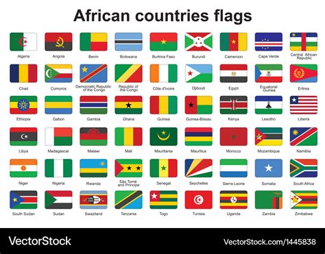 African countries flag buttons Royalty Free Vector Image