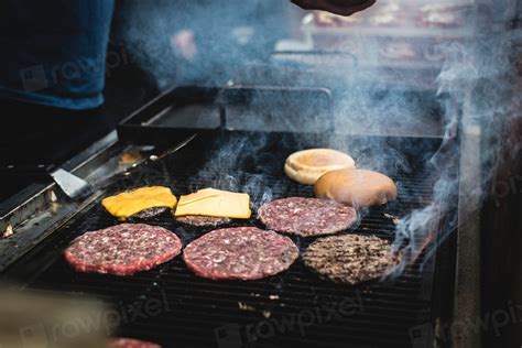 A beef burger bbq on a grill | Free Photo - rawpixel