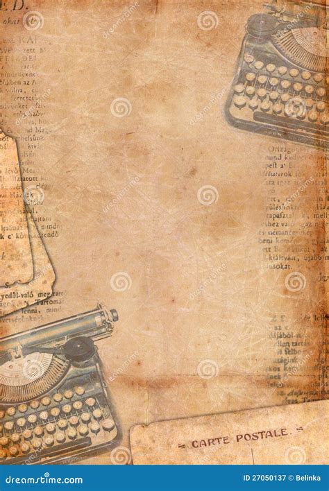 Vintage Background With Typewriter Royalty Free Stock Photography - Image: 27050137