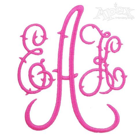 Thorn Monogram Embroidery Fonts | Apex Monogram Designs & Fonts