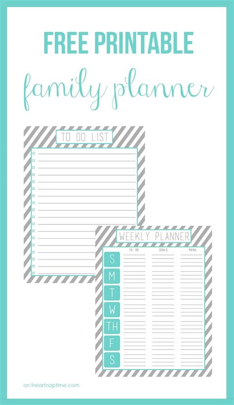 FREE printable family planner - The Inspiration Board